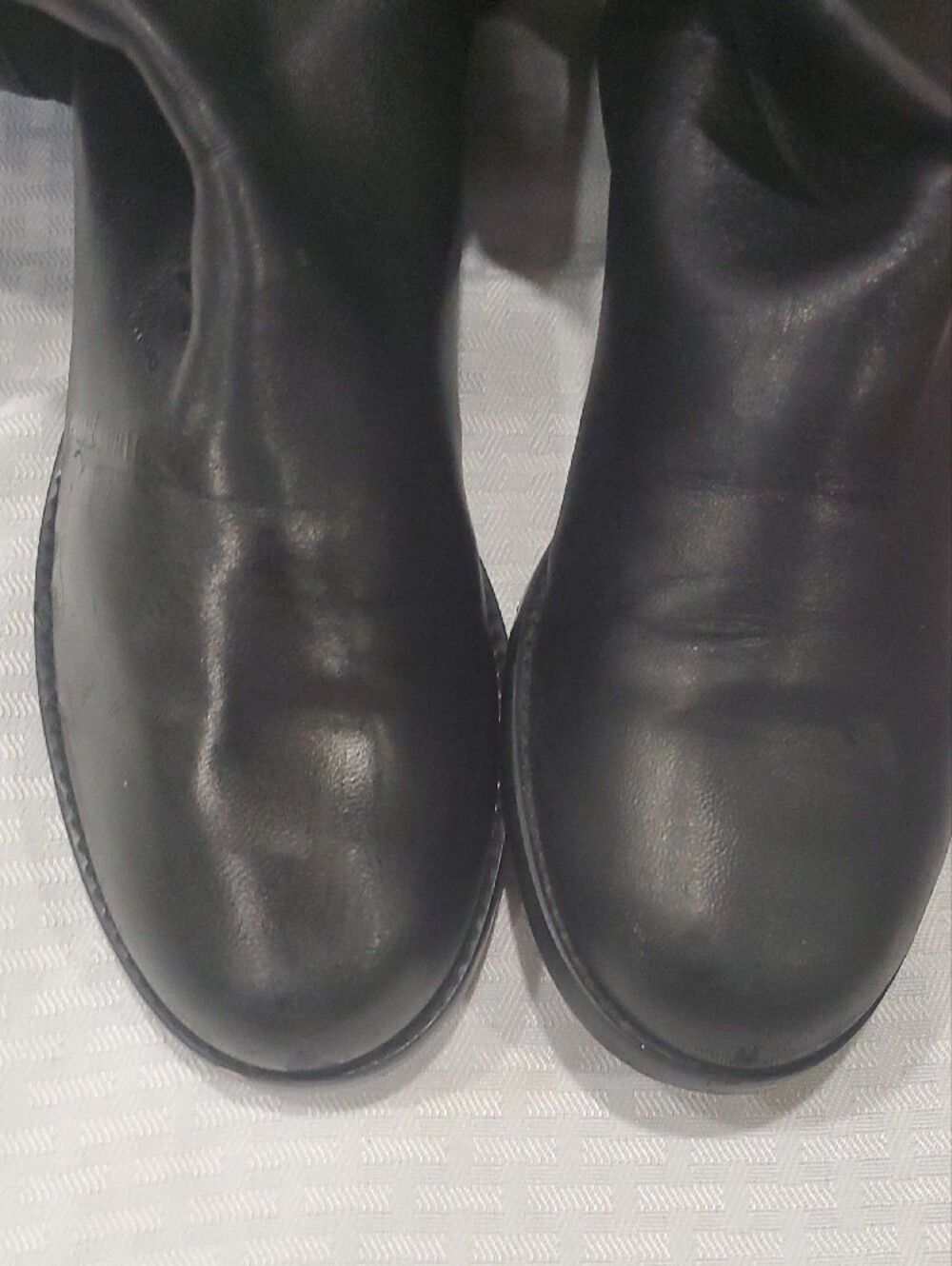 Stuart Weitzman Black Over-the-Knee Leather Stretch Riding Boots Size 10 - Picture 8 of 15